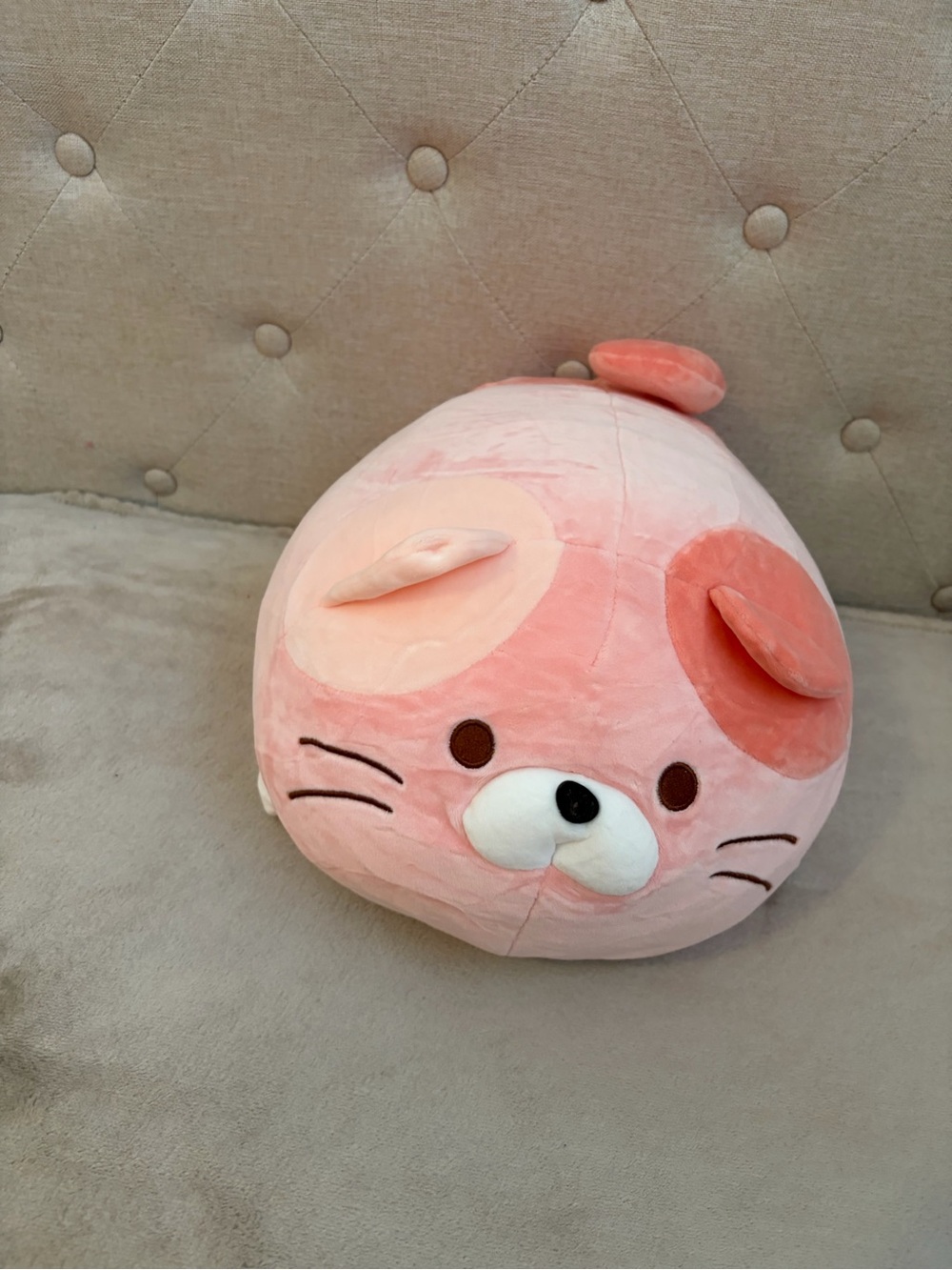 Plush Cat Pet Toy - Pink Round Plush